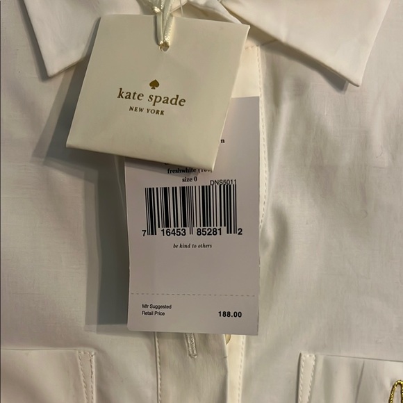 Kate Spade “Mrs.” White Button-Up Shirt NWT - Picture 3 of 6